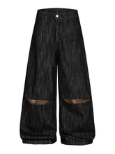 Retro curved and stitched jeans