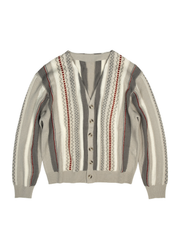 Men's Striped Jacquard Knit Cardigan