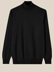 High-neck wool-blend knit base layer