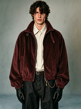 Men's red pure cotton corduroy jacket