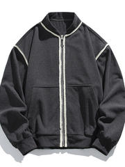 Men's casual baseball-collar jacket