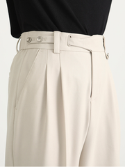 Men's Italian-style wide-leg casual trousers with a relaxed, straight fit.