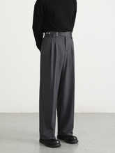 Men's Italian-style wide-leg casual trousers with a relaxed, straight fit.
