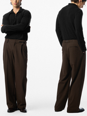 Men’s casual straight-leg trousers in a coffee shade