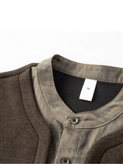 Blended-wool Henley sweatshirt