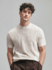 T-shirt décontracté à manches courtes en tricot pour homme