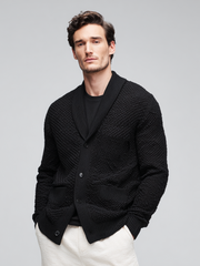 Cappotto casual da uomo in maglia con tasca