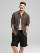 Chemise décontractée à manches longues avec poche pour homme