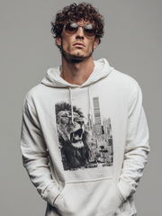 Felpa con cappuccio da uomo casual con stampa patchwork fotografica