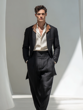 Men's color-blocking small lapel fashion set