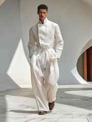 Men's pure cotton stand-up collar suit