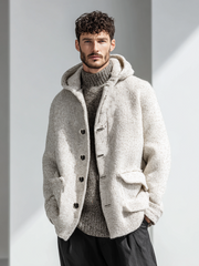 Giacca con cappuccio in lana da uomo