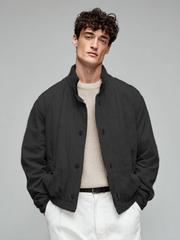 Manteau court décontracté à col montant pour homme
