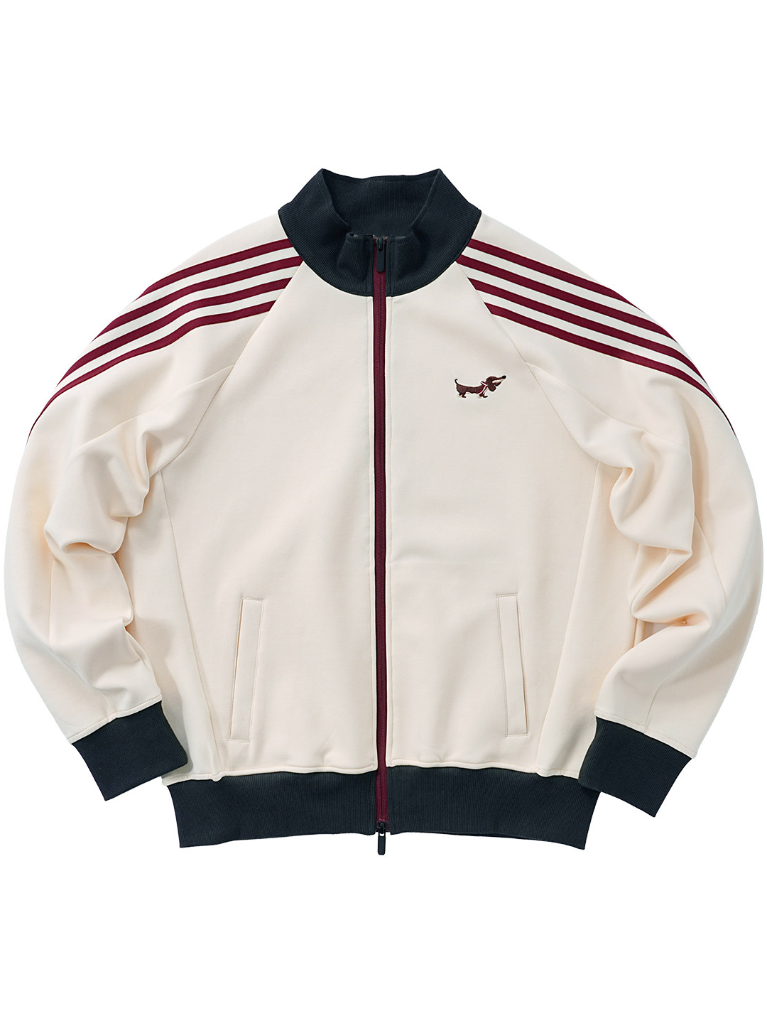 Retro Color-Block Striped Stand-Collar Casual Jacket