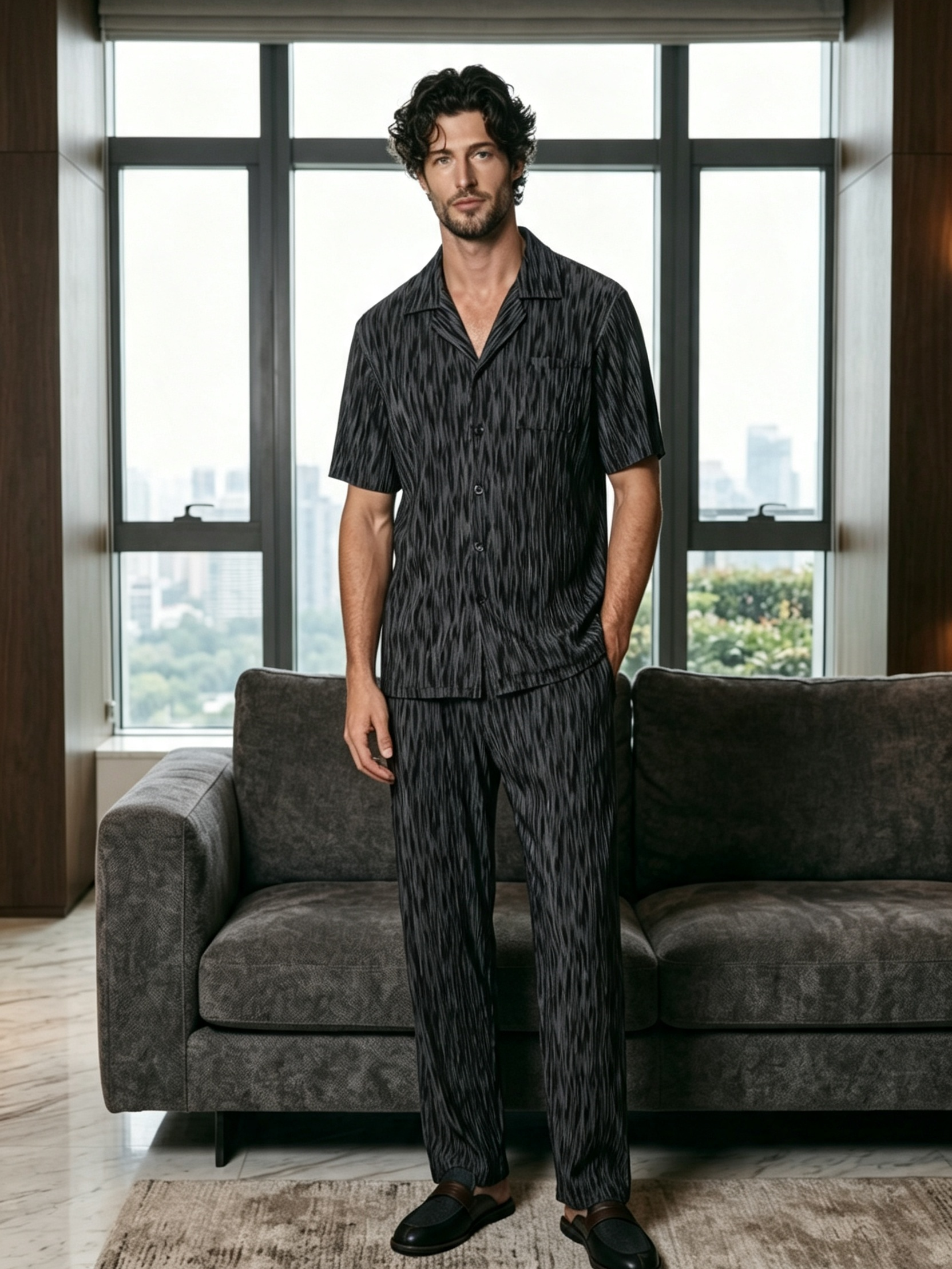 Men's Casual 3-Piece Loungewear/Sleepwear Set
