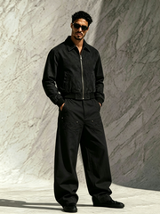 Men's Casual Embroidered Straight-Leg Trousers