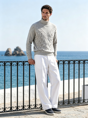 Men's blended jacquard knit top