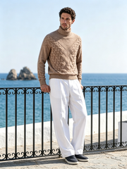 Men's blended jacquard knit top