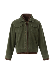 Men's Double-Layer Color-Block Corduroy Jacket