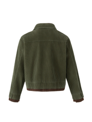 Men's Double-Layer Color-Block Corduroy Jacket