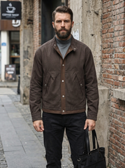 Men's Stand-Collar Corduroy Work Jacket