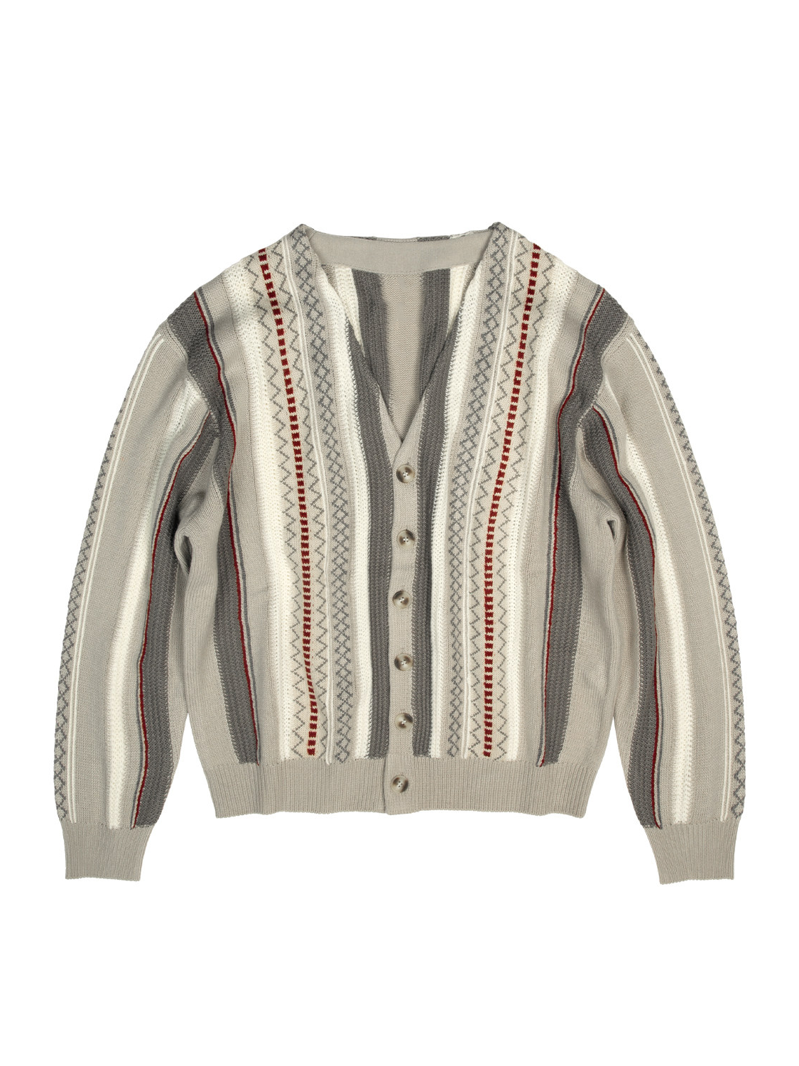 Men's Striped Jacquard Knit Cardigan