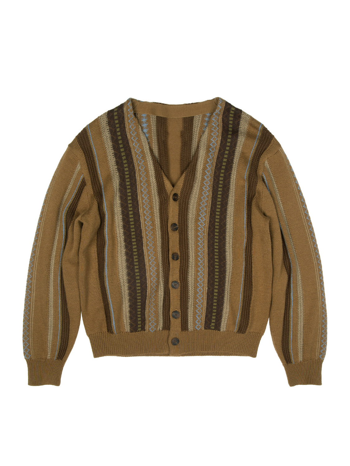 Men's Striped Jacquard Knit Cardigan