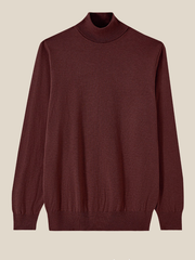 High-neck wool-blend knit base layer
