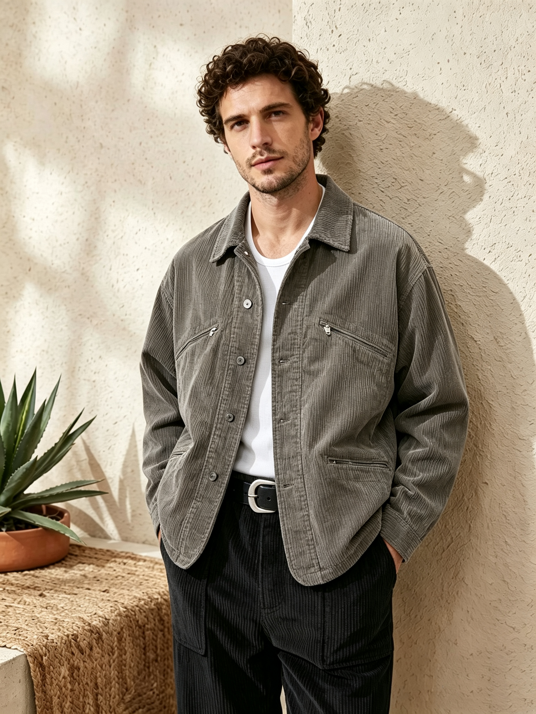 Men's Multi-Zip Corduroy Jacket
