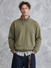 Men's Casual Half-Zip Stand-Collar Sweatshirt