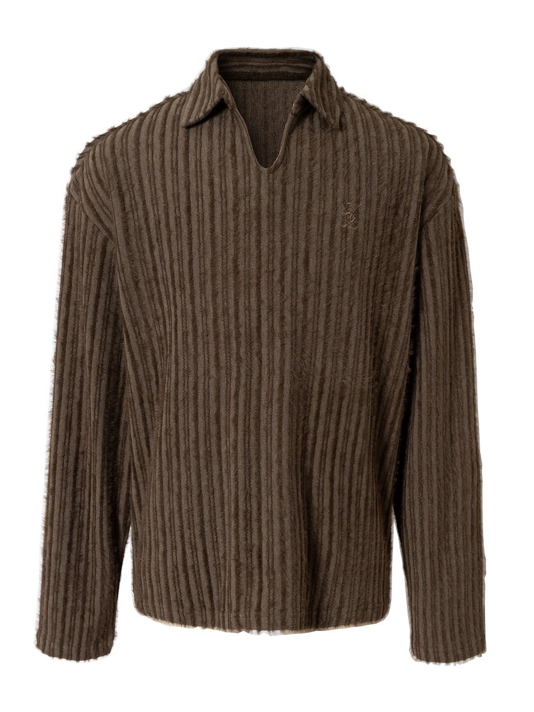 Men's Fashion V-Neck Embroidered Long-Sleeve Top