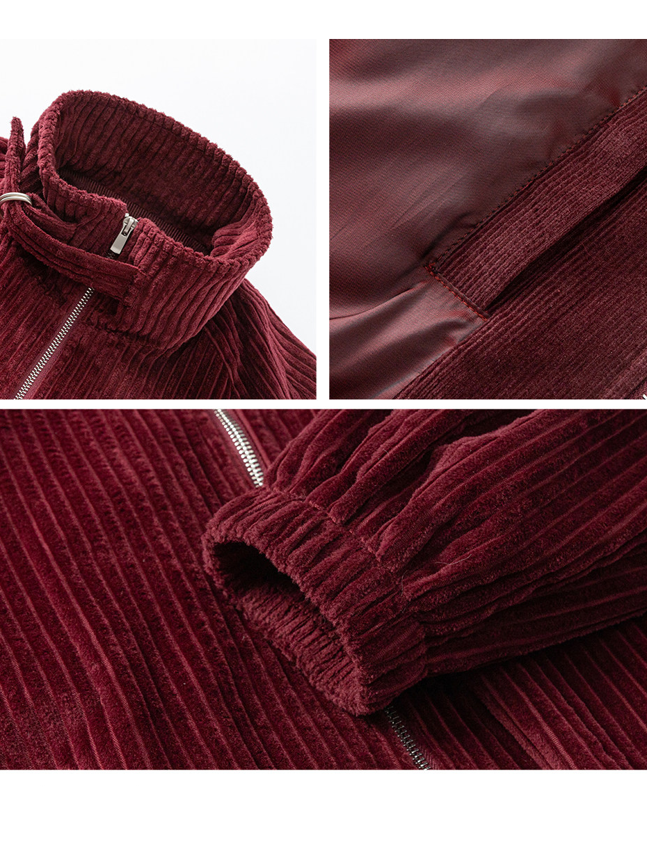 Men's red pure cotton corduroy jacket