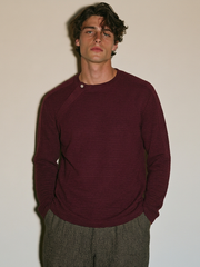 Stylish Raglan Casual T-Shirt with Horizontal Ribbed Texture