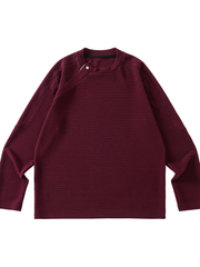 Stylish Raglan Casual T-Shirt with Horizontal Ribbed Texture