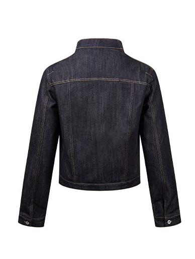 Stand-Collar Deconstructed-Style Denim Jacket