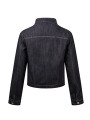 Stand-Collar Deconstructed-Style Denim Jacket