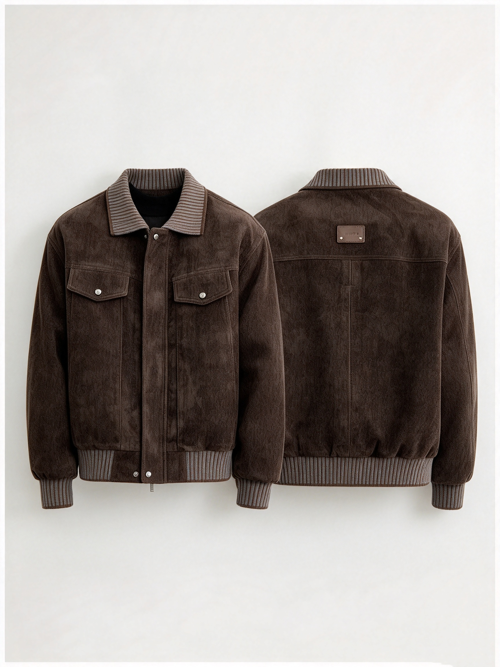 Stylish denim-look jacket with a fold-down collar