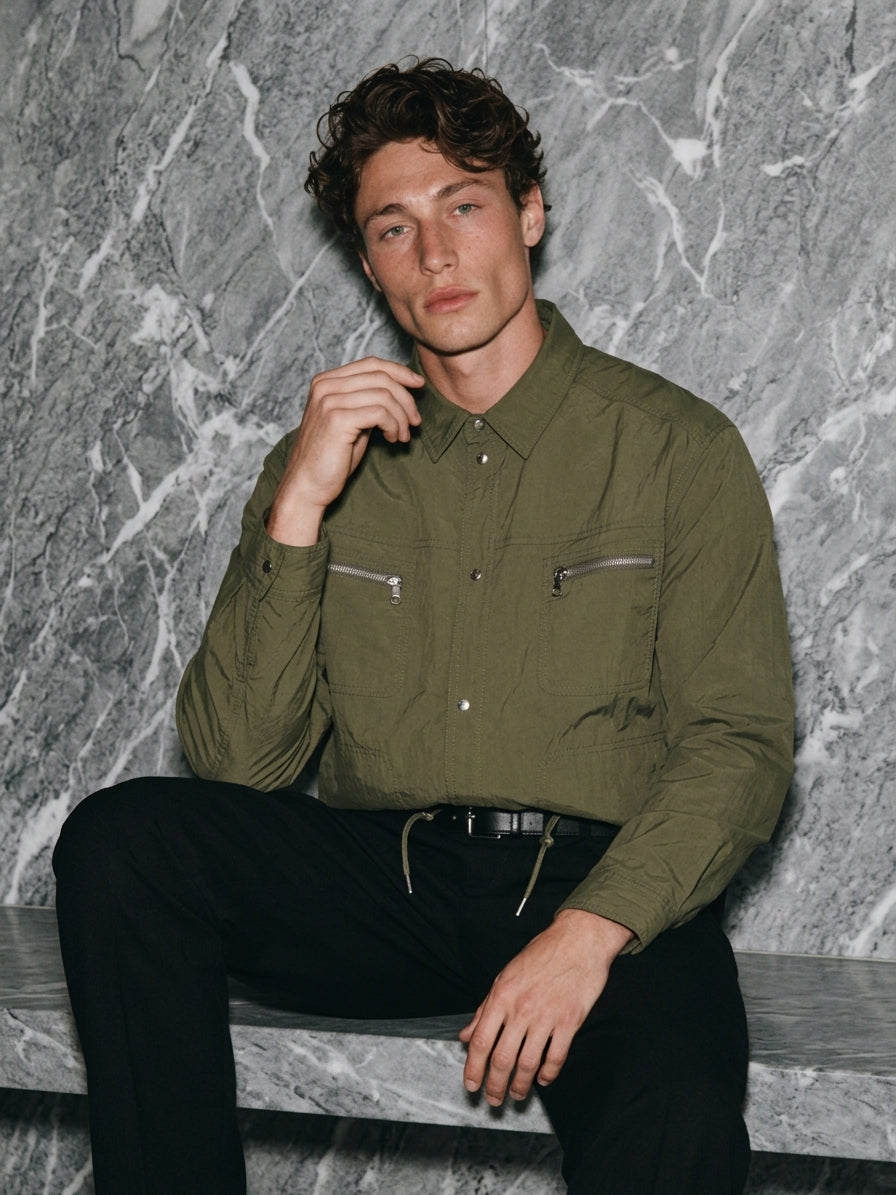 Men's Minimalist Lapel Autumn Top