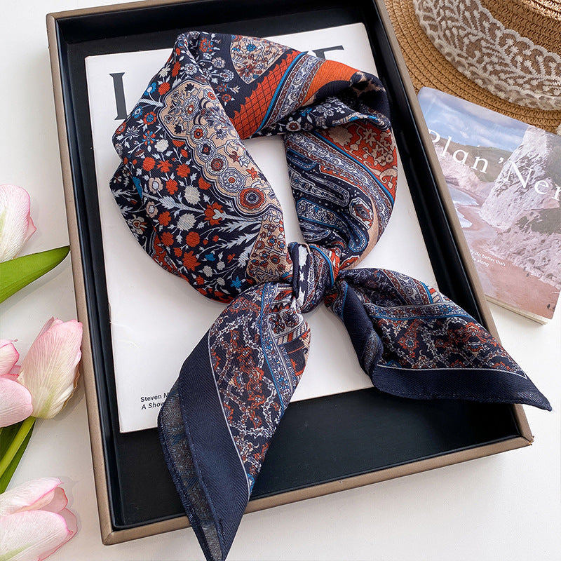 Men's casual printed silk scarf