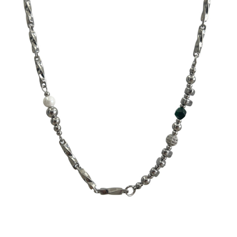 Men's titanium steel spliced necklace
