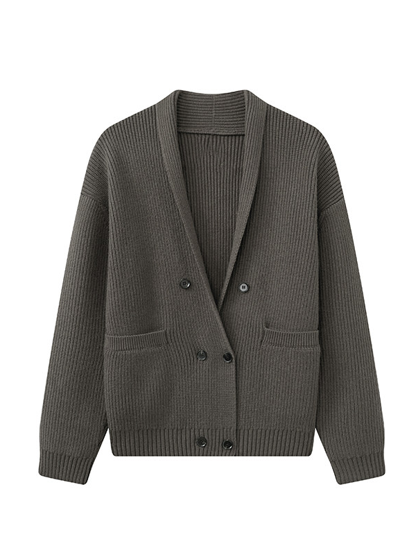 Men's Tencel-Wool Blend Shawl-Collar Sweater