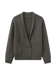 Men's Tencel-Wool Blend Shawl-Collar Sweater