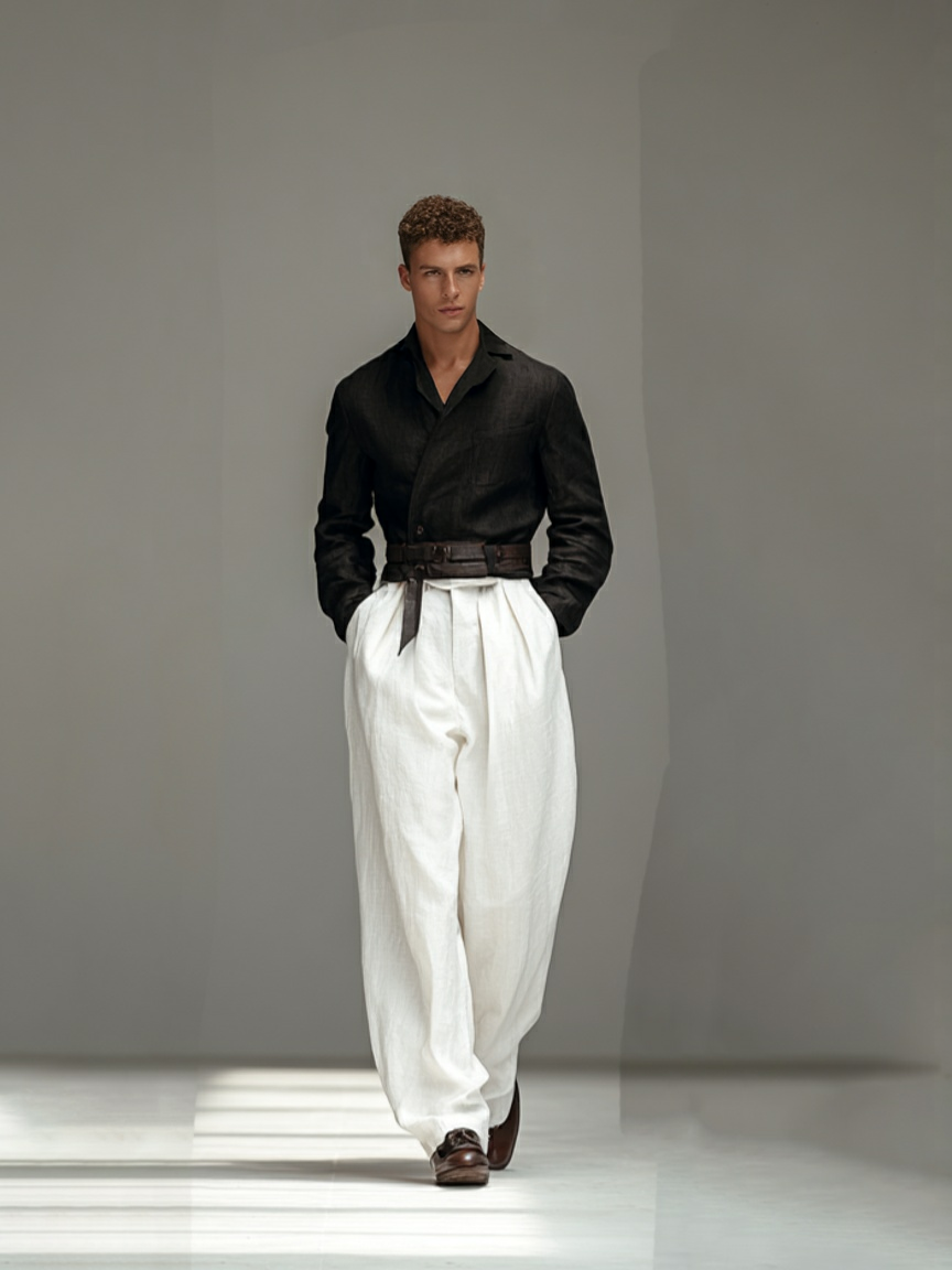 Fashionable color-blocking casual suit