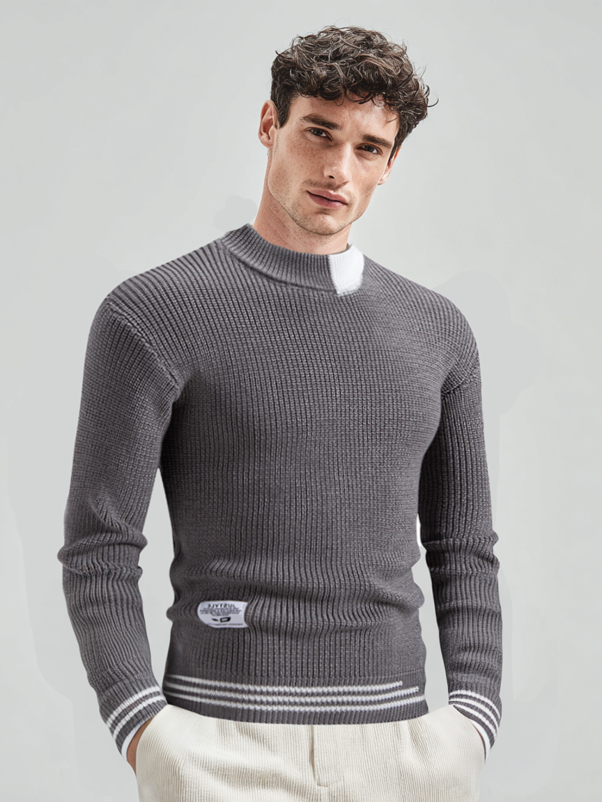Haut décontracté en tricot à manches longues pour homme