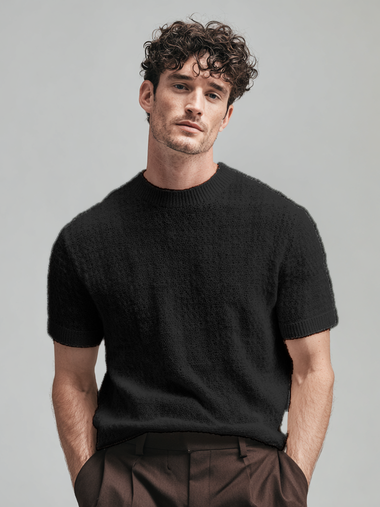 Maglietta casual da uomo a maniche corte in maglia