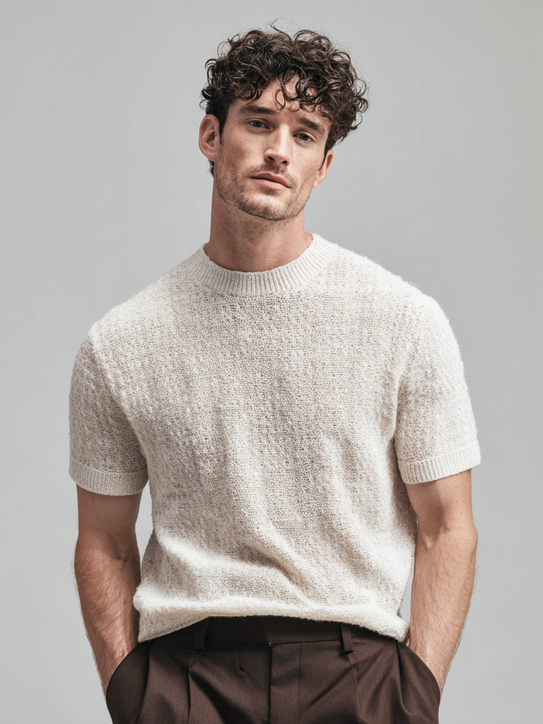 Maglietta casual da uomo a maniche corte in maglia
