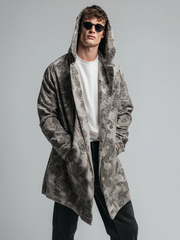 Vestaglia da uomo con cappuccio e stampa Paisley