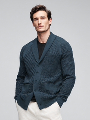 Cappotto casual da uomo in maglia con tasca