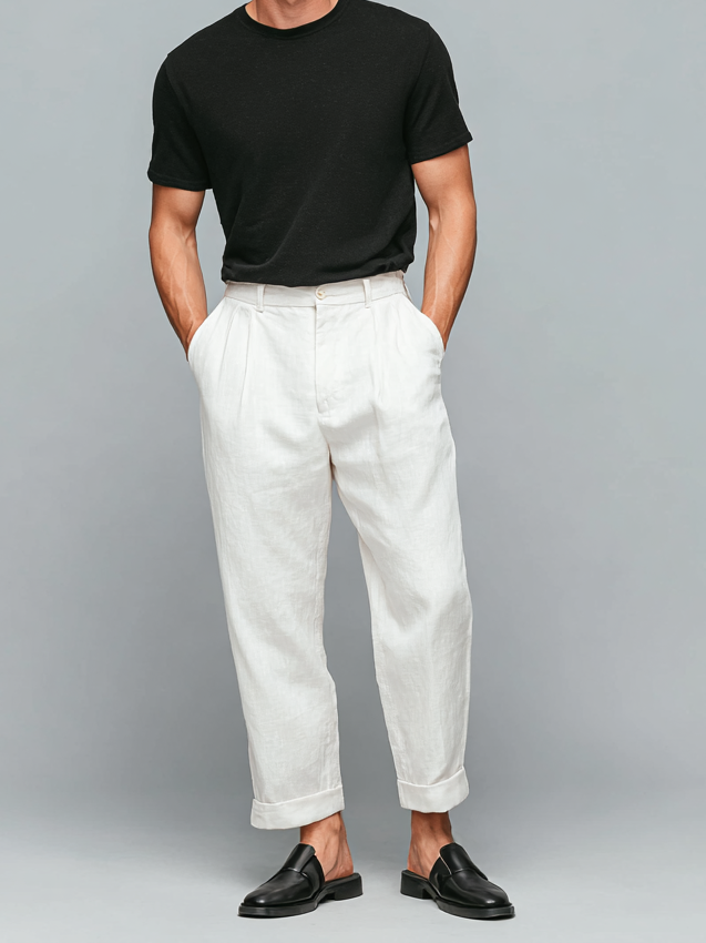 Pantaloni casual da uomo a gamba dritta