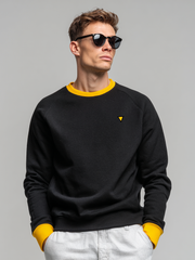 Maglia da uomo a maniche lunghe in puro cotone con stampe a contrasto
